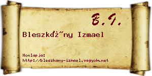 Bleszkány Izmael névjegykártya